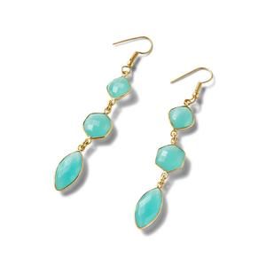 NEW RONDA SMITH triple gemstone earrings in aqua